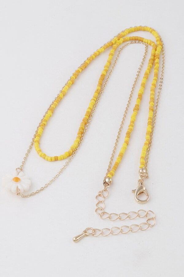 Double Beaded Flower Necklace – 16″ Choker