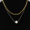 Double Beaded Flower Necklace – 16″ Choker
