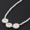 Beaded Flower Trio Necklace – 15 inch Layering
