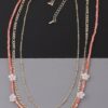 Multi Flower Charm Necklace – 16in Layered Look