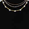 Multi Flower Charm Necklace – 16in Layered Look