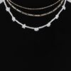 Multi Flower Charm Necklace – 16in Layered Look