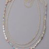 Layered Textured Bead and Chain Choker Necklace