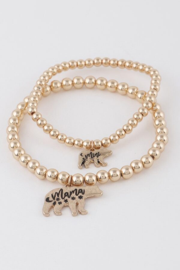 Mama & Mini Bear Bracelet – Delicate Stackable Charm