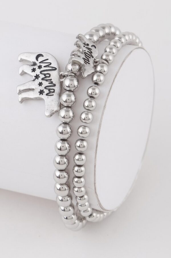 Mama & Mini Bear Bracelet – Delicate Stackable Charm