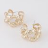 Abstract Chain Hoop Earrings – Textured 1.6 in Hoops