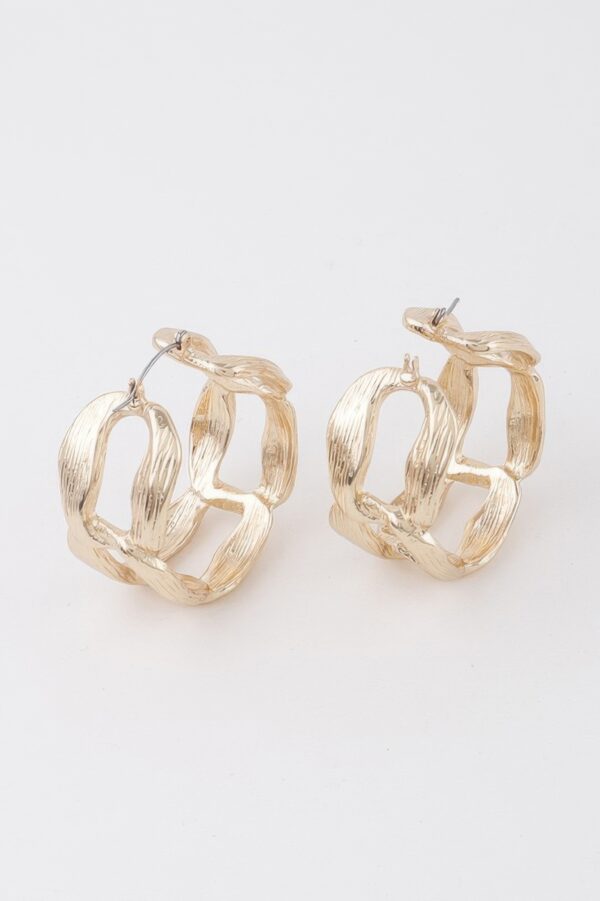 Flat Link Chain Hoop Earrings – Sleek 1.5in Hoops
