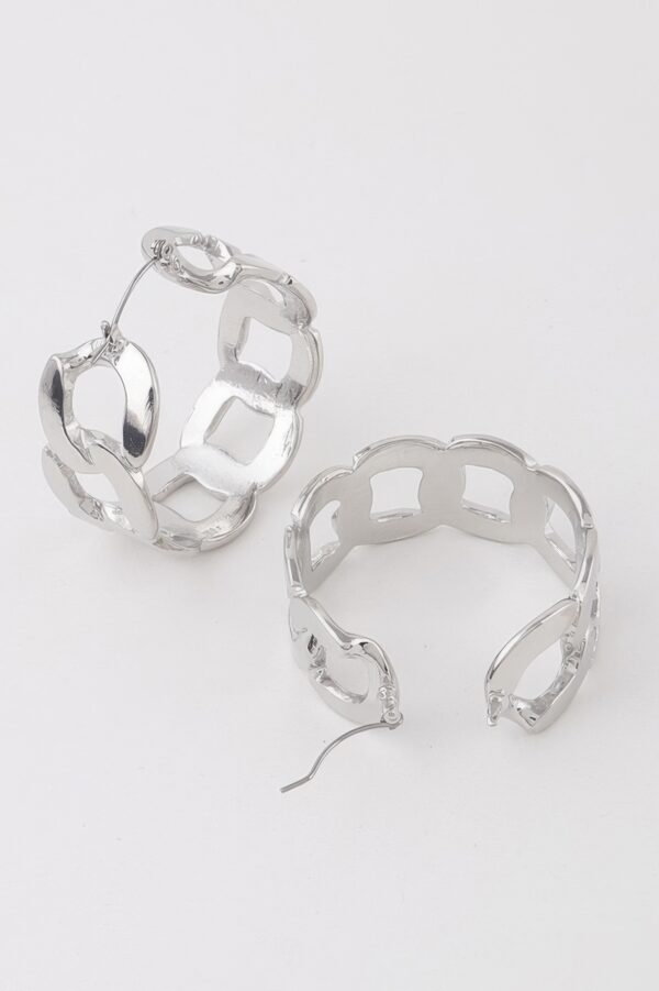 Flat Link Chain Hoop Earrings – Sleek 1.5in Hoops