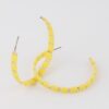 Square Beaded Hoop Earrings – 2-inch Geometric Hoops