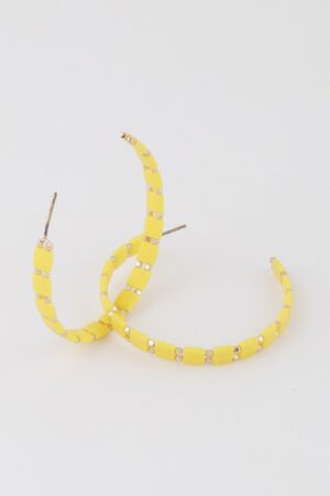 Square Beaded Hoop Earrings – 2-inch Geometric Hoops