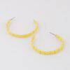 Square Beaded Hoop Earrings – 2-inch Geometric Hoops