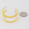Square Beaded Hoop Earrings – 2-inch Geometric Hoops