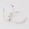 Square Beaded Hoop Earrings – 2-inch Geometric Hoops
