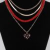 Multi-Jeweled Heart Pendant Necklace – 18 inch