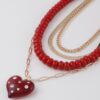Multi-Jeweled Heart Pendant Necklace – 18 inch
