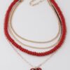 Multi-Jeweled Heart Pendant Necklace – 18 inch