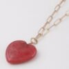 Heart Stone Chain Necklace – Polished Heart Pendant