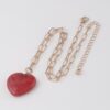 Heart Stone Chain Necklace – Polished Heart Pendant