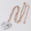Heart Stone Chain Necklace – Polished Heart Pendant