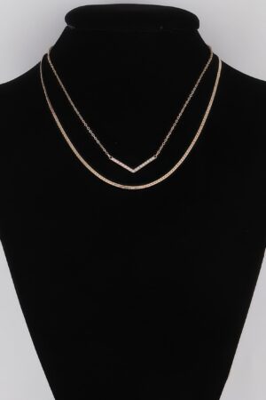 Pearled V Necklace – V-Shaped Pearl-Accent Pendant