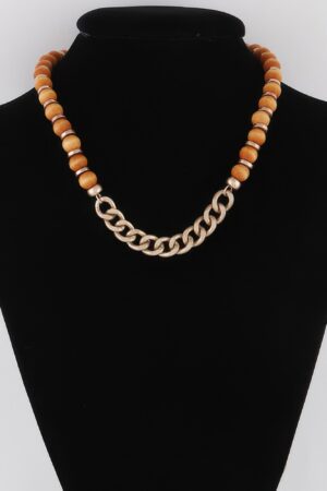 Bead N Chain Necklace – Beaded & Link Texture