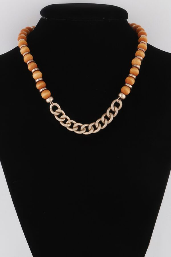 Bead N Chain Necklace – Beaded & Link Texture