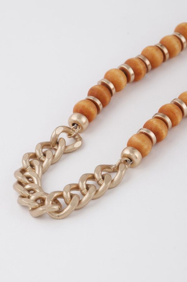 Bead N Chain Necklace – Beaded & Link Texture