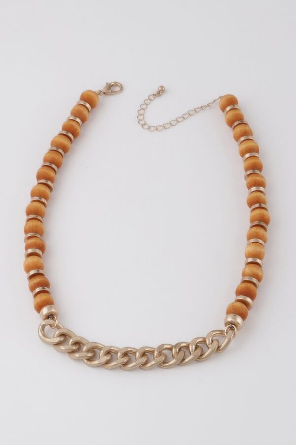 Bead N Chain Necklace – Beaded & Link Texture