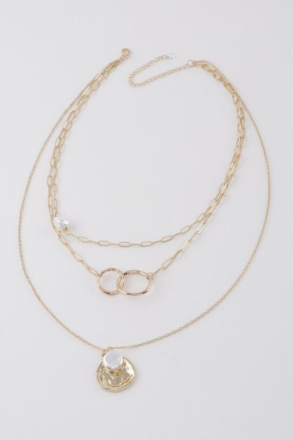 Multi Oo Layered Pendant Necklace – 16-inch