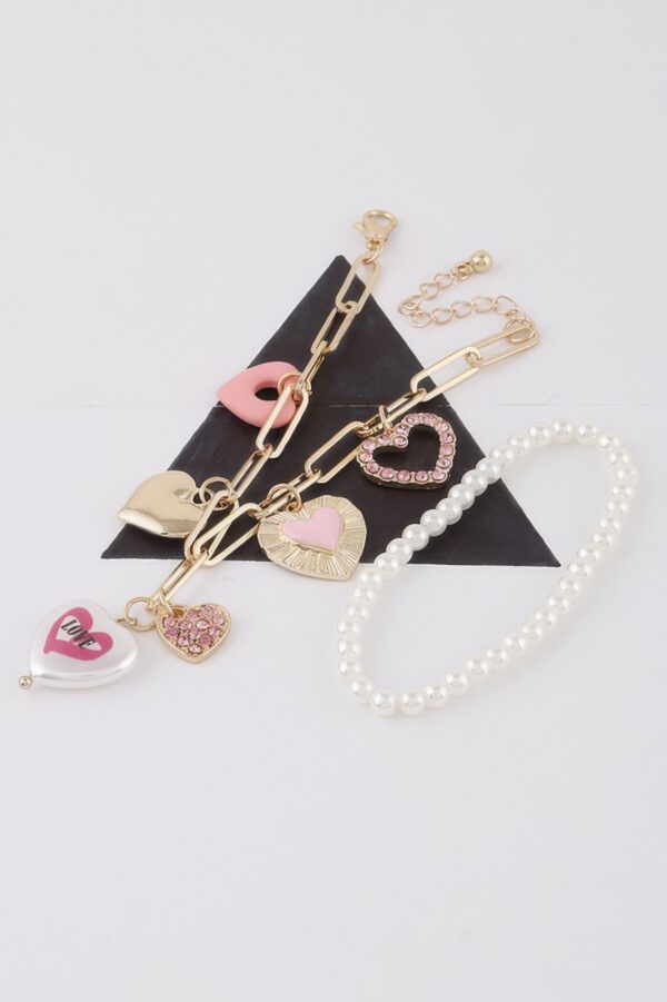Heart Charm Bracelet – Stackable Heart Accents
