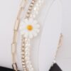 Daisy Flower Toggle Bracelet with Floral Accents