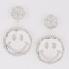 Jeweled Smiley Face Earrings – Drop Design with Sparkle