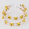Smiley Face Charm Hoop Earrings – 2.5 inch Hoops