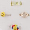 Smiley Face Ring Set – Stackable Smiley Signet Rings