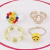 Smiley Face Ring Set – Stackable Smiley Signet Rings