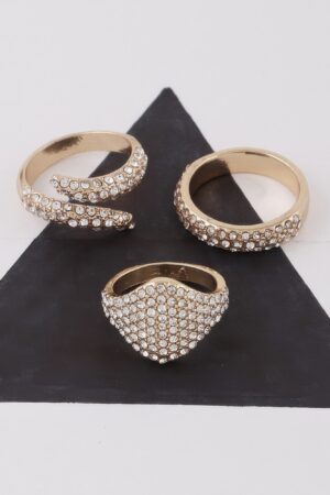 Rhinestone Ring Set – Stackable Crystal Accents