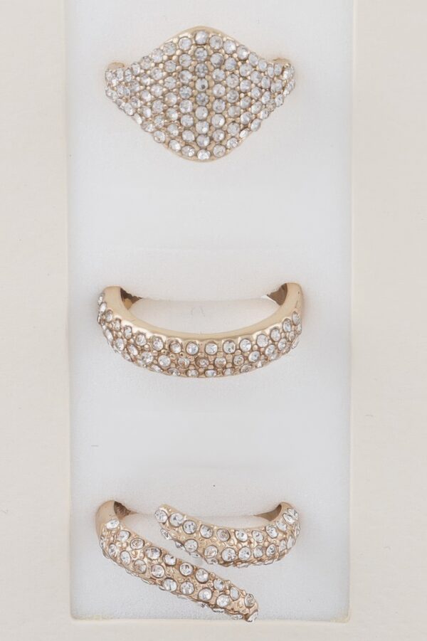 Rhinestone Ring Set – Stackable Crystal Accents