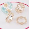 Floral & Chain Stackable Ring Set