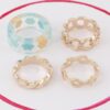 Floral & Chain Stackable Ring Set