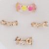 Floral & Chain Stackable Ring Set
