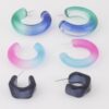 Two-Tone Hoop Earring Set – Lightweight 1.6in Hoops
