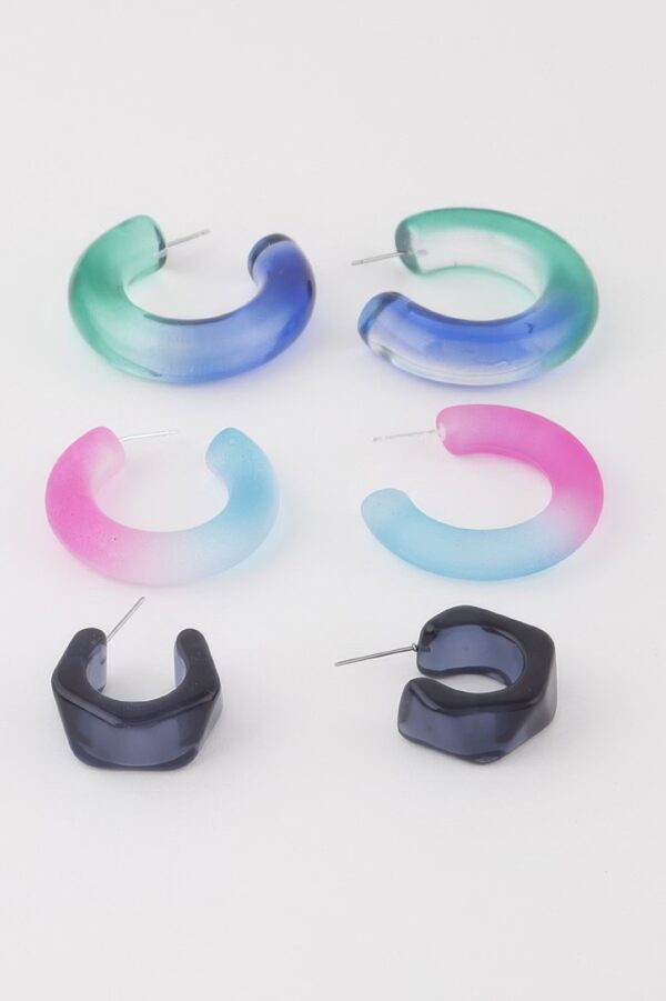 Two-Tone Hoop Earring Set – Lightweight 1.6in Hoops