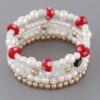 Beaded Mushroom Charm Bracelet – Textured Stackable