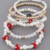 Beaded Mushroom Charm Bracelet – Textured Stackable
