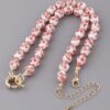 Flower Beaded Necklace with Textured Floral Accent