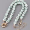 Flower Beaded Necklace with Textured Floral Accent