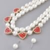 Pearled Heart Charm Necklace – Delicate Layering