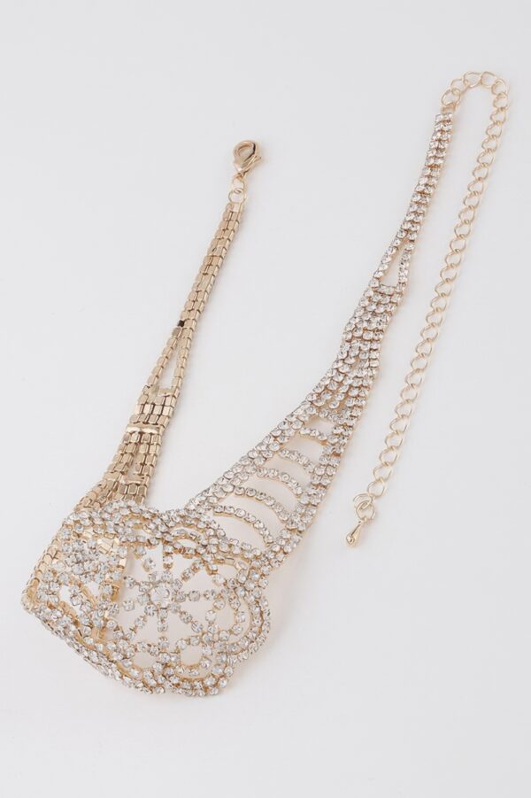 Jeweled Flower Choker Necklace – Sparkling Floral Accent