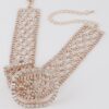 Belt-Detail Choker Necklace with Diamond-Inspired Accents