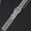 Belt-Detail Choker Necklace with Diamond-Inspired Accents